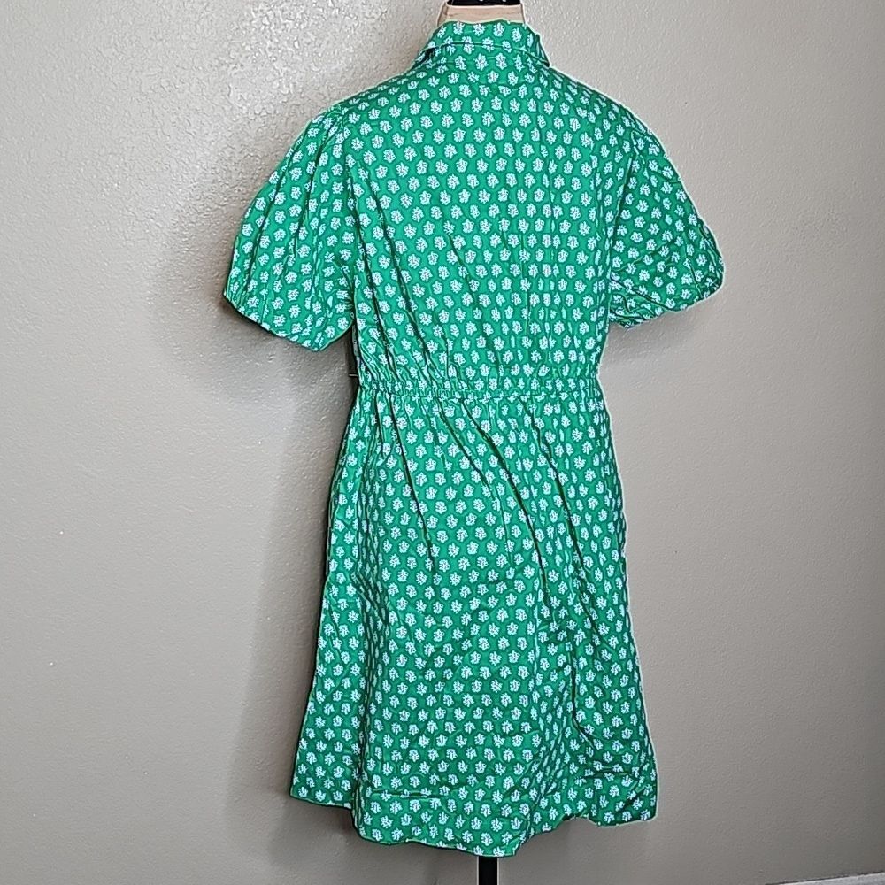 NWOT J.crew 16 Short Sleeve Cinch tie Waist shirt dress green - Picture 6 of 11